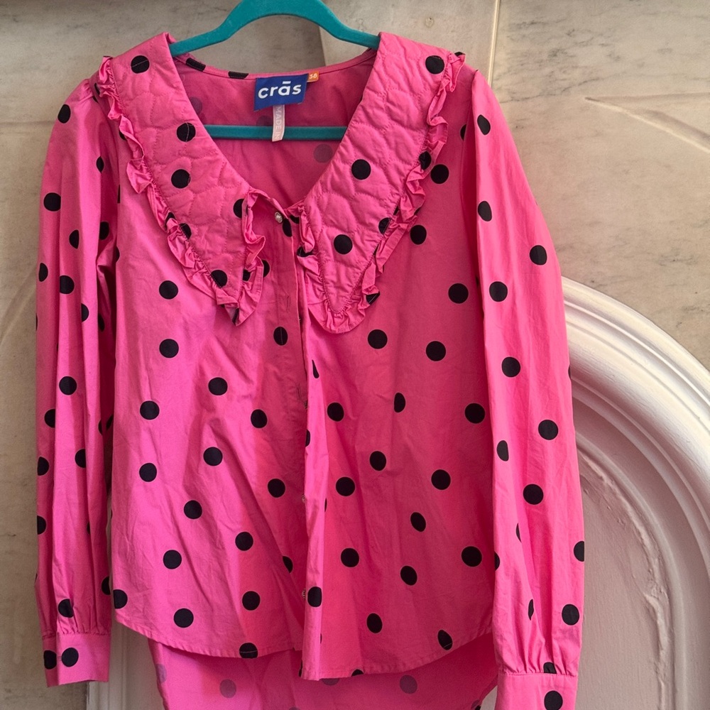 Cras Pink Polka Dot Blouse